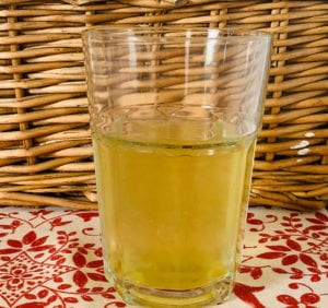 Glass of pickle juice