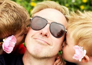 Ian "H" Watkins with his twin boys Macsen and Cybi