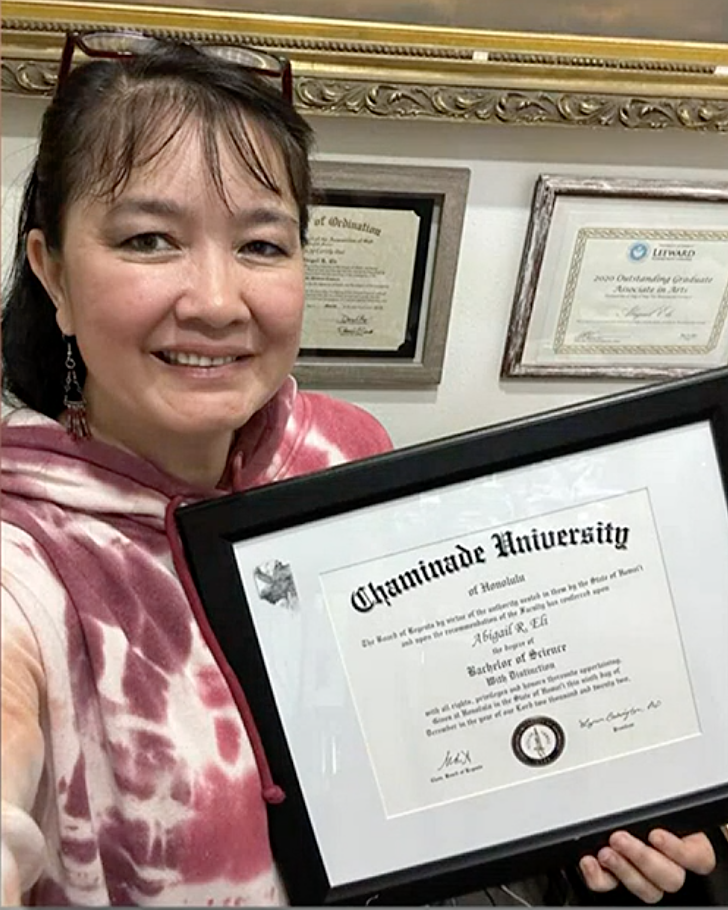 Abigail Eli with her degree 